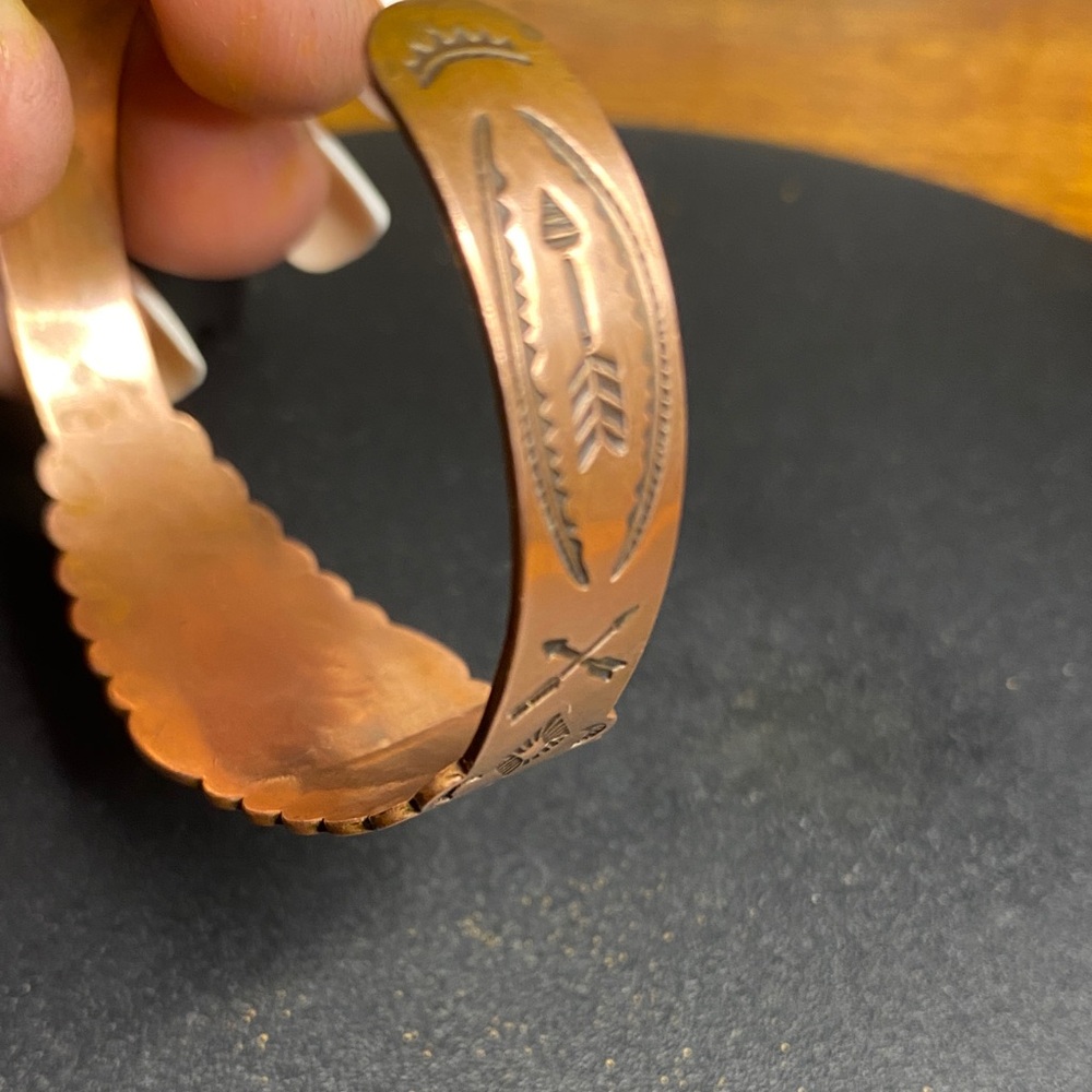 Vintage Bell Copper Cuff Bracelet - Picture 4 of 7